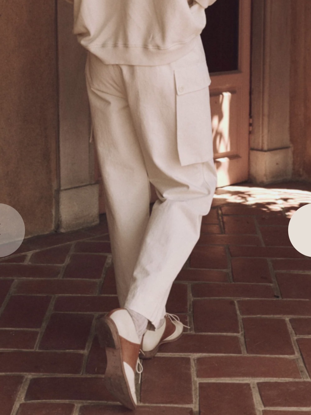 THE GREAT. Convoy Straight-Leg Cargo Pants in Cream - Picture 2 of 12